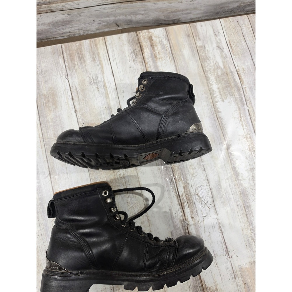 Harley-Davidson Lauderdale Black Leather Biker Boots Vintage 1995 Womens 7.5 - Picture 8 of 8